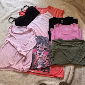 LOT OF 6 GIRLS 14-16 inc- xxl bra, SS nightgown,LS pink sweater,2 tanks & LS T